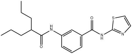 3-[(2-propylpentanoyl)amino]-N-(1,3-thiazol-2-yl)benzamide Struktur