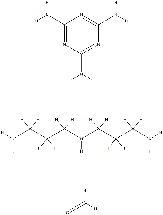 Formaldehyde, polymer with N-(3-aminopropyl)-1,3-propanediamine and 1,3,5-triazine-2,4,6-triamine Struktur