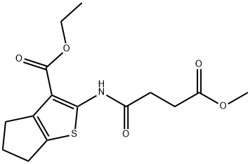 ethyl 2-[(4-methoxy-4-oxobutanoyl)amino]-5,6-dihydro-4H-cyclopenta[b]thiophene-3-carboxylate Struktur