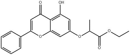 ethyl 2-[(5-hydroxy-4-oxo-2-phenyl-4H-chromen-7-yl)oxy]propanoate Struktur