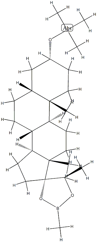 (20R)-3α-Trimethylsilyloxy-17,20-[(methylboranediyl)bisoxy]-5β-pregnane Struktur