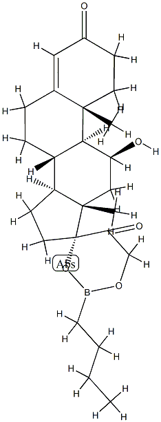 17,21-[(Butylboranediyl)bisoxy]-11β-hydroxypregn-4-ene-3,20-dione Struktur