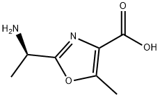 4-Oxazolecarboxylicacid,2-[(1R)-1-aminoethyl]-5-methyl-(9CI) Struktur