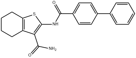 2-([1,1-biphenyl]-4-carboxamido)-4,5,6,7-tetrahydrobenzo[b]thiophene-3-carboxamide Struktur