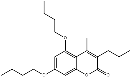 5,7-dibutoxy-4-methyl-3-propyl-2H-chromen-2-one Struktur