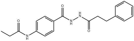 N-(4-{[2-(3-phenylpropanoyl)hydrazino]carbonyl}phenyl)propanamide Struktur