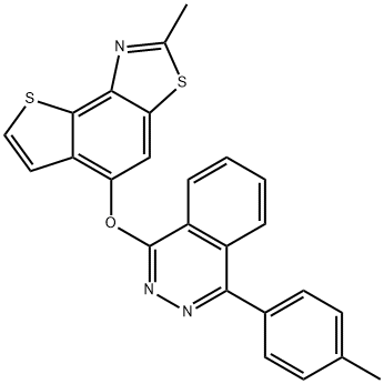 2-methyl-5-((4-(p-tolyl)phthalazin-1-yl)oxy)thieno[3,2:5,6]benzo[1,2-d]thiazole Struktur