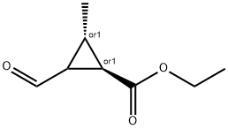 Cyclopropanecarboxylic acid, 2-formyl-3-methyl-, ethyl ester, (1R,3S)-rel- (9CI) Struktur