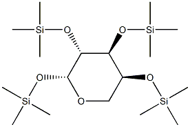 1-O,2-O,3-O,4-O-Tetrakis(trimethylsilyl)-β-L-arabinopyranose Struktur