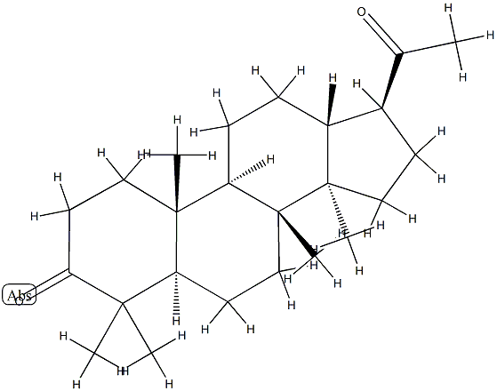 4,4,8,14-Tetramethyl-18-nor-5α-pregnane-3,20-dione Struktur