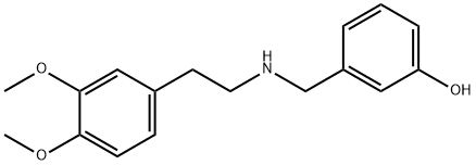 3-({[2-(3,4-dimethoxyphenyl)ethyl]amino}methyl)phenol Struktur