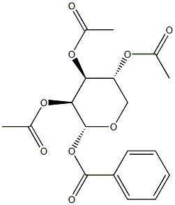 α-D-Lyxopyranose 2,3,4-triacetate 1-benzoate Struktur