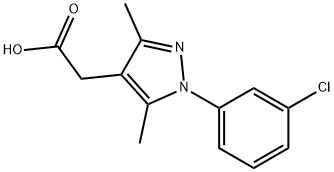 [1-(3-chlorophenyl)-3,5-dimethyl-1H-pyrazol-4-yl]acetic acid Struktur