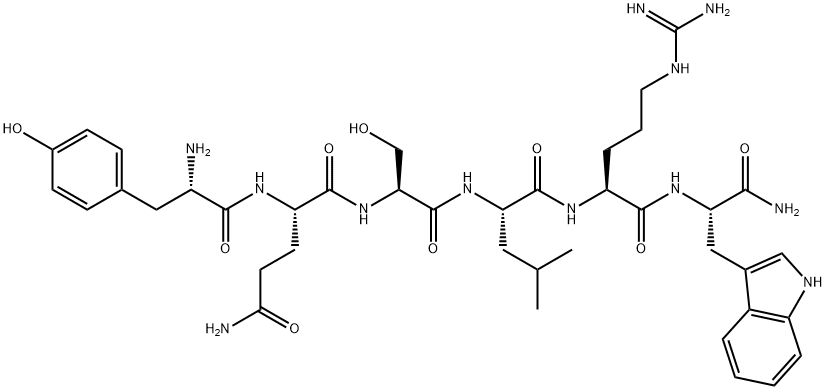 H-Tyr-Gln-Ser-Leu-Arg-Trp-NH2 Struktur