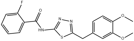 N-[5-(3,4-dimethoxybenzyl)-1,3,4-thiadiazol-2-yl]-2-fluorobenzamide Struktur