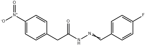 (E)-N-(4-fluorobenzylidene)-2-(4-nitrophenyl)acetohydrazide Struktur