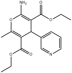 diethyl 2-amino-6-methyl-4-pyridin-3-yl-4H-pyran-3,5-dicarboxylate Struktur