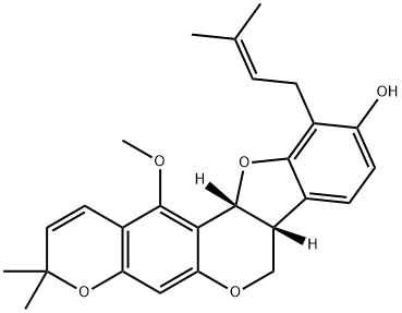 (7aR)-7aα,12aα-Dihydro-13-methoxy-3,3-dimethyl-11-(3-methyl-2-butenyl)-3H,7H-benzofuro[3,2-c]pyrano[3,2-g][1]benzopyran-10-ol Struktur