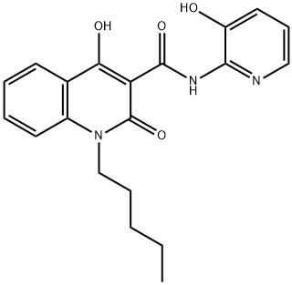 4-hydroxy-N-(3-hydroxy-2-pyridinyl)-2-oxo-1-pentyl-1,2-dihydro-3-quinolinecarboxamide Struktur