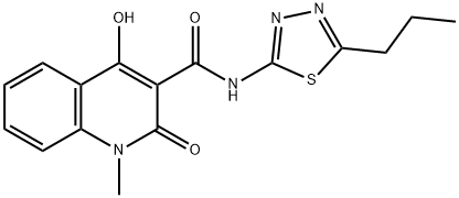 4-hydroxy-1-methyl-2-oxo-N-(5-propyl-1,3,4-thiadiazol-2-yl)-1,2-dihydro-3-quinolinecarboxamide Struktur