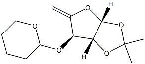 1-O,2-O-Isopropylidene-3-O-(tetrahydro-2H-pyran-2-yl)-5-deoxy-β-L-threo-4-pentenofuranose Struktur