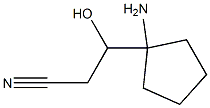 Cyclopentanepropanenitrile,  1-amino--bta--hydroxy- Struktur