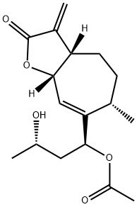 (3aS)-7-[(1S,3S)-1-Acetoxy-3-hydroxybutyl]-3,3aβ,4,5,6,8aβ-hexahydro-6α-methyl-3-methylene-2H-cyclohepta[b]furan-2-one Struktur