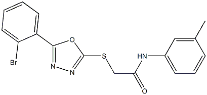 2-{[5-(2-bromophenyl)-1,3,4-oxadiazol-2-yl]sulfanyl}-N-(3-methylphenyl)acetamide Struktur