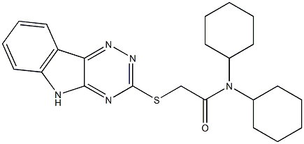 N,N-dicyclohexyl-2-(5H-[1,2,4]triazino[5,6-b]indol-3-ylsulfanyl)acetamide Struktur