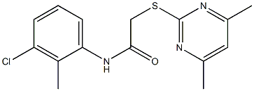 N-(3-chloro-2-methylphenyl)-2-[(4,6-dimethylpyrimidin-2-yl)sulfanyl]acetamide Struktur