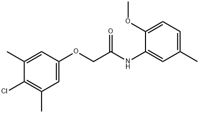 2-(4-chloro-3,5-dimethylphenoxy)-N-(2-methoxy-5-methylphenyl)acetamide Struktur