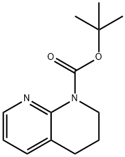 1 - (tert - butoxycarbonyl) - 1,2,3,4 - tetrahydro - 1,8 - naphthyridine Struktur