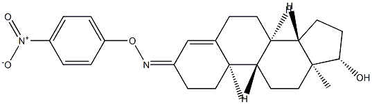 17β-Hydroxyandrost-4-en-3-one O-(p-nitrophenyl)oxime Struktur