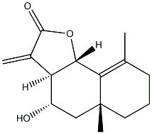 (3aR)-3aβ,4,5,5a,6,7,8,9bα-Octahydro-4β-hydroxy-5aα,9-dimethyl-3-methylenenaphtho[1,2-b]furan-2(3H)-one Struktur