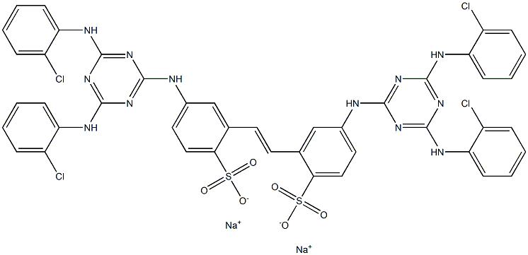 2,2'-(1,2-Ethenediyl)bis[4-[[4,6-bis[(2-chlorophenyl)amino]-1,3,5-triazin-2-yl]amino]benzenesulfonic acid sodium] salt Struktur