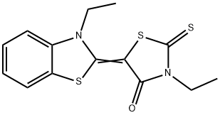 (5E)-3-ethyl-5-(3-ethyl-1,3-benzothiazol-2-ylidene)-2-sulfanylidene-1,3-thiazolidin-4-one Struktur