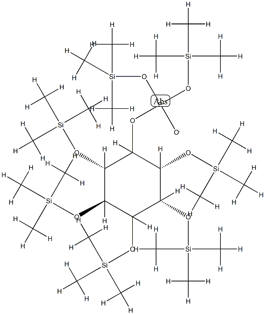 1-O,2-O,3-O,5-O,6-O-Pentakis(trimethylsilyl)-L-chiro-inositol [phosphoric acid bis(trimethylsilyl)] ester Struktur