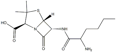 6α-[(2-Amino-1-oxohexyl)amino]penicillanic acid Struktur