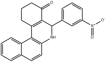 5-{3-nitrophenyl}-2,3,5,6-tetrahydrobenzo[a]phenanthridin-4(1H)-one Struktur