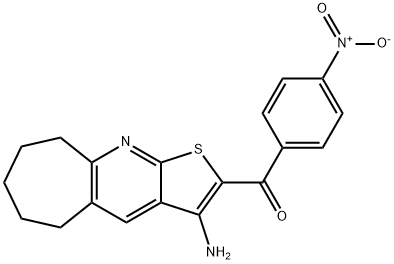 (3-amino-6,7,8,9-tetrahydro-5H-cyclohepta[b]thieno[3,2-e]pyridin-2-yl){4-nitrophenyl}methanone Struktur