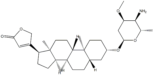 (17α)-3β-[(4-Amino-3-O-methyl-2,4,6-trideoxy-α-L-arabino-hexopyranosyl)oxy]-14-hydroxy-5α-card-20(22)-enolide Struktur