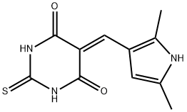 5-[(2,5-dimethyl-1H-pyrrol-3-yl)methylene]-2-thioxodihydro-4,6(1H,5H)-pyrimidinedione Struktur