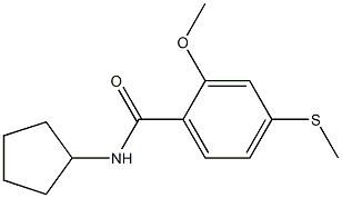 N-cyclopentyl-2-methoxy-4-(methylsulfanyl)benzamide Struktur