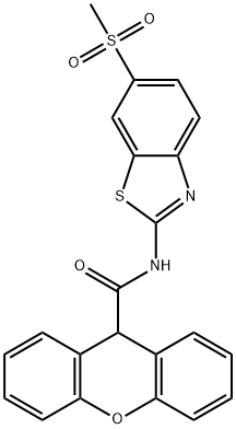 N-[6-(methylsulfonyl)-1,3-benzothiazol-2-yl]-9H-xanthene-9-carboxamide Struktur