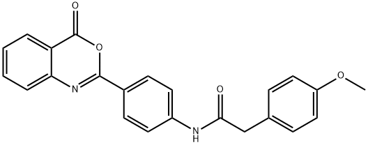 2-(4-methoxyphenyl)-N-[4-(4-oxo-4H-3,1-benzoxazin-2-yl)phenyl]acetamide Struktur