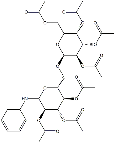 N-Phenyl-6-O-(2-O,3-O,4-O,6-O-tetraacetyl-α-D-galactopyranosyl)-2-O,3-O,4-O-triacetyl-D-glucopyranosylamine Struktur