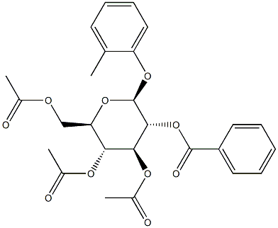 2-Methylphenyl β-D-glucopyranoside 3,4,6-triacetate 2-benzoate Struktur