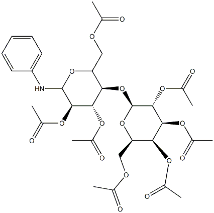 N-Phenyl[4-O-(2-O,3-O,4-O,6-O-tetraacetyl-β-D-galactopyranosyl)-2-O,3-O,6-O-triacetyl-D-glucopyranosyl]amine Struktur