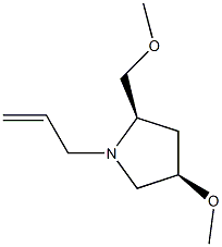 Pyrrolidine, 4-methoxy-2-(methoxymethyl)-1-(2-propenyl)-, (2R,4R)-rel- (9CI) Struktur