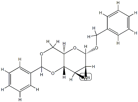 1-O-Benzyl-2,3-anhydro-4-O,6-O-benzylidene-α-D-mannopyranose Struktur